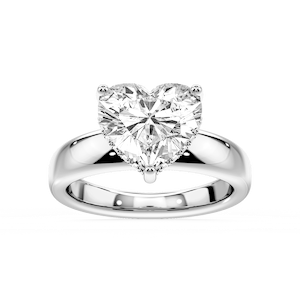 Gloria Heart Lab Grown Diamond Hidden Halo Engagement Ring