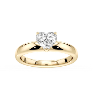 Gloria Heart Lab Grown Diamond Hidden Halo Engagement Ring