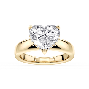 Gloria Heart Lab Grown Diamond Hidden Halo Engagement Ring