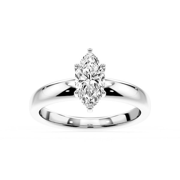 Gloria Marquise Lab Grown Diamond Hidden Halo Engagement Ring