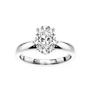 Gloria Oval Lab Grown Diamond Hidden Halo Engagement Ring