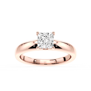Gloria Princess Lab Grown Diamond Hidden Halo Engagement Ring