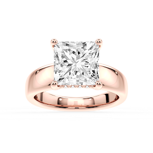 Gloria Princess Lab Grown Diamond Hidden Halo Engagement Ring