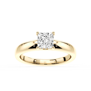 Gloria Princess Lab Grown Diamond Hidden Halo Engagement Ring