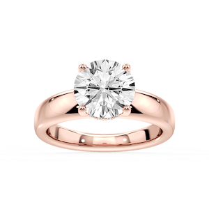 Gloria Round Lab Grown Diamond Hidden Halo Engagement Ring