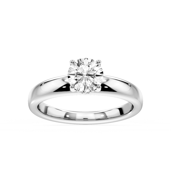 Gloria Round Lab Grown Diamond Hidden Halo Engagement Ring