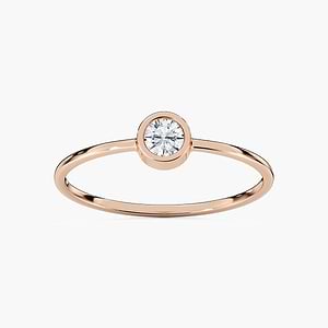 Aaron 1/8 ct Round Lab Grown Diamond Bezel Set Stackable Band