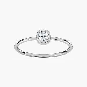 Aaron 1/8 ct Round Lab Grown Diamond Bezel Set Stackable Band