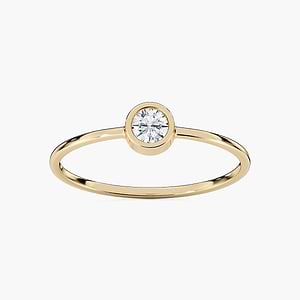 Aaron 1/8 ct Round Lab Grown Diamond Bezel Set Stackable Band