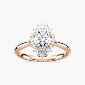 Goddess Round Lab Grown Diamond Vintage Halo Engagement Ring