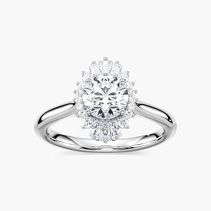 Goddess Round Lab Grown Diamond Vintage Halo Engagement Ring