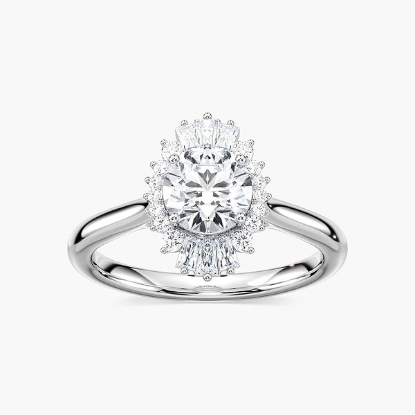 Goddess Round Lab Grown Diamond Vintage Halo Engagement Ring