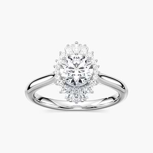 Goddess Round Lab Grown Diamond Vintage Halo Engagement Ring