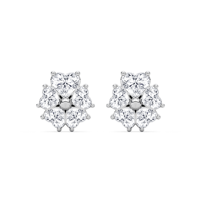 3 ctw Lab Grown Diamond Lucky Heart Stud Earrings