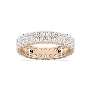 Regina 2 ctw Round Lab Grown Diamond Double Row Shared Prong Eternity Band
