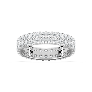 Regina 2 ctw Round Lab Grown Diamond Double Row Shared Prong Eternity Band