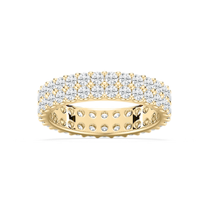 Regina 2 ctw Round Lab Grown Diamond Double Row Shared Prong Eternity Band