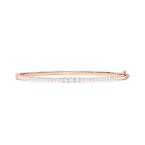 1 ctw Round Lab Grown Diamond Graduated Bangle Bracelet - 7.5 Inches