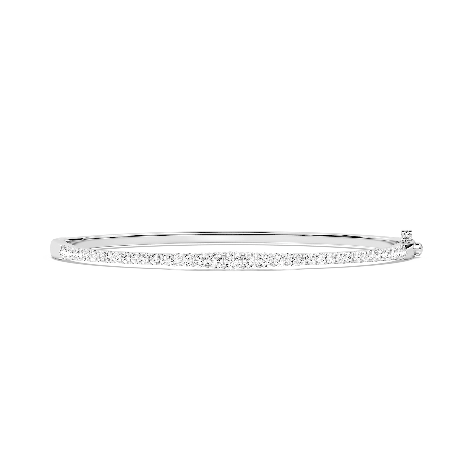 1 ctw Round Lab Grown Diamond Graduated Bangle Bracelet - 7.5 Inches