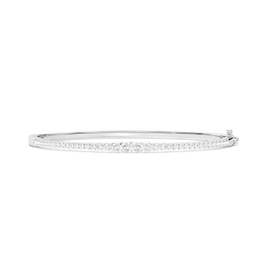 1 ctw Round Lab Grown Diamond Graduated Bangle Bracelet - 7.5 Inches