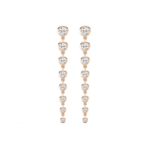 1 ¾ ctw Round Lab Grown Diamond Graduated Bezel Drop Earrings