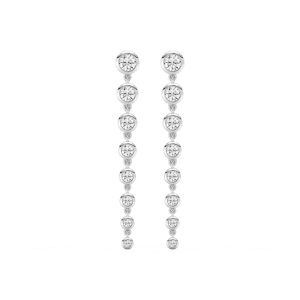 1 ¾ ctw Round Lab Grown Diamond Graduated Bezel Drop Earrings