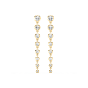1 ¾ ctw Round Lab Grown Diamond Graduated Bezel Drop Earrings