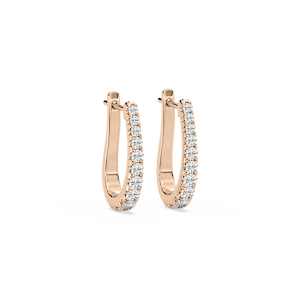 Round Lab Grown Diamond Graduated Horseshoe Hoop Earrings