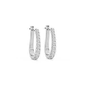 Round Lab Grown Diamond Graduated Horseshoe Hoop Earrings