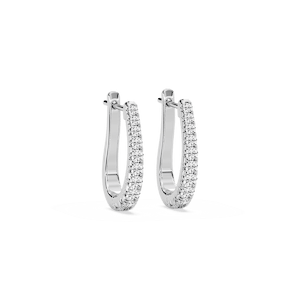 Round Lab Grown Diamond Graduated Horseshoe Hoop Earrings