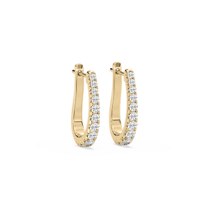 Round Lab Grown Diamond Graduated Horseshoe Hoop Earrings