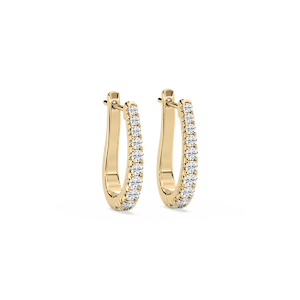 Round Lab Grown Diamond Graduated Horseshoe Hoop Earrings