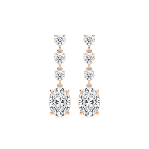 5 ⅛ ctw Oval and Round Lab Grown Diamond Dangle Earrings