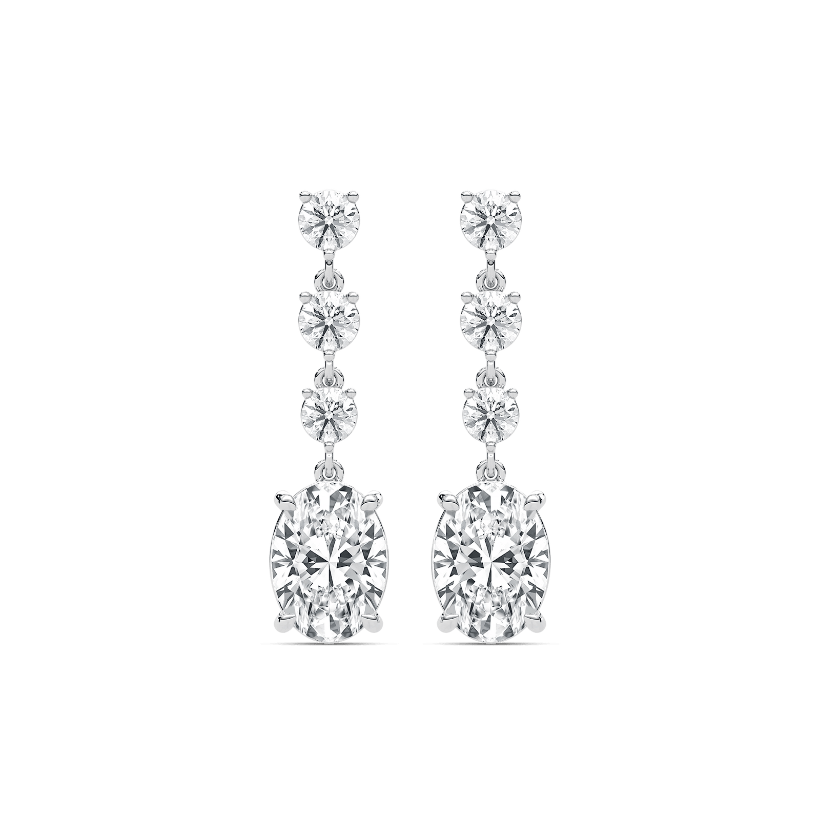 5 ⅛ ctw Oval and Round Lab Grown Diamond Dangle Earrings