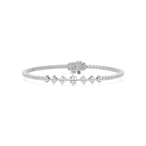 3 ³⁄₄ ctw Round Lab Grown Diamond Graduated Tennis Bracelet  - 7 Inches