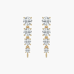 1 ctw Round Lab Grown Diamond Graduated Dangle Earrings