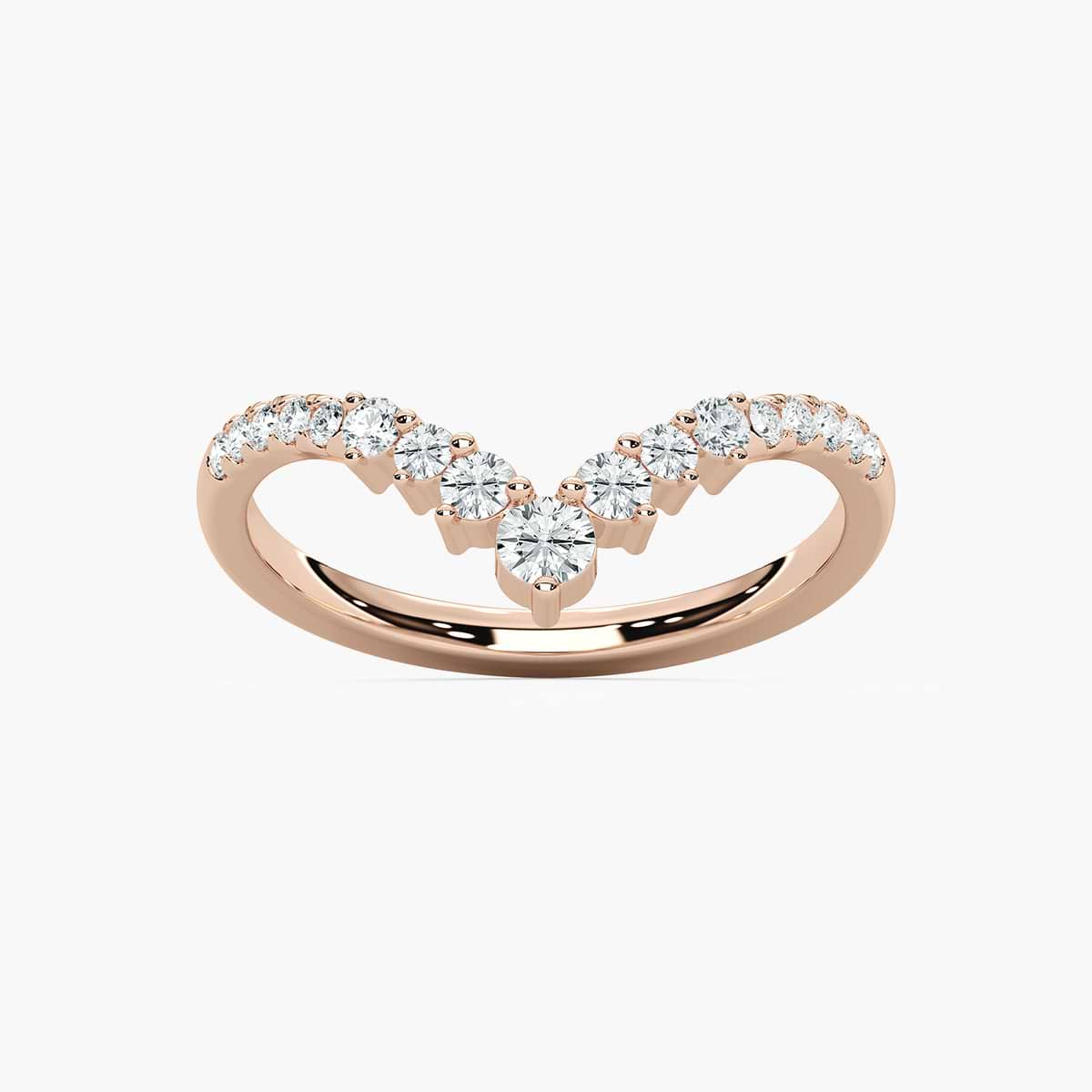 Kimberly 1/3 ctw Round Lab Grown Diamond Graduated Chevron Curved Band