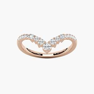 Kimberly 1/3 ctw Round Lab Grown Diamond Graduated Chevron Curved Band