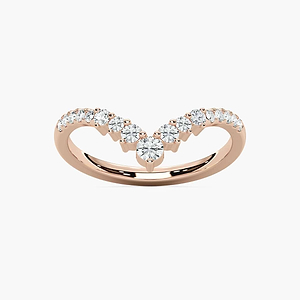 Kimberly 1/3 ctw Round Lab Grown Diamond Graduated Chevron Curved Band