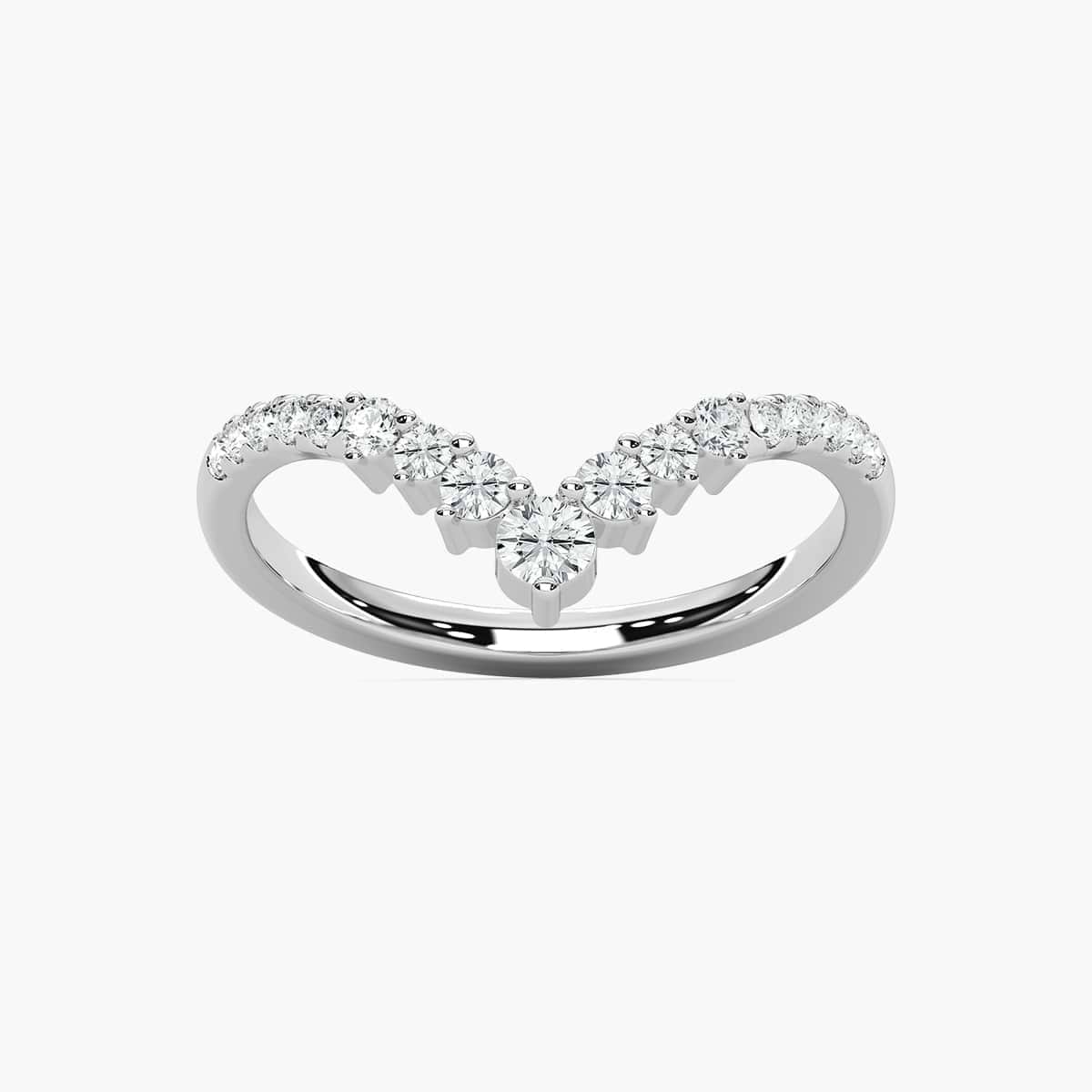 Kimberly 1/3 ctw Round Lab Grown Diamond Graduated Chevron Curved Band