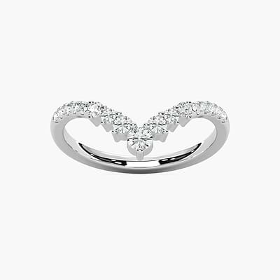 Kimberly 1/3 ctw Round Lab Grown Diamond Graduated Chevron Curved Band