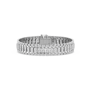 7 ctw Round Lab Grown Diamond Grand Pave Cluster Bracelet  - 8 Inches