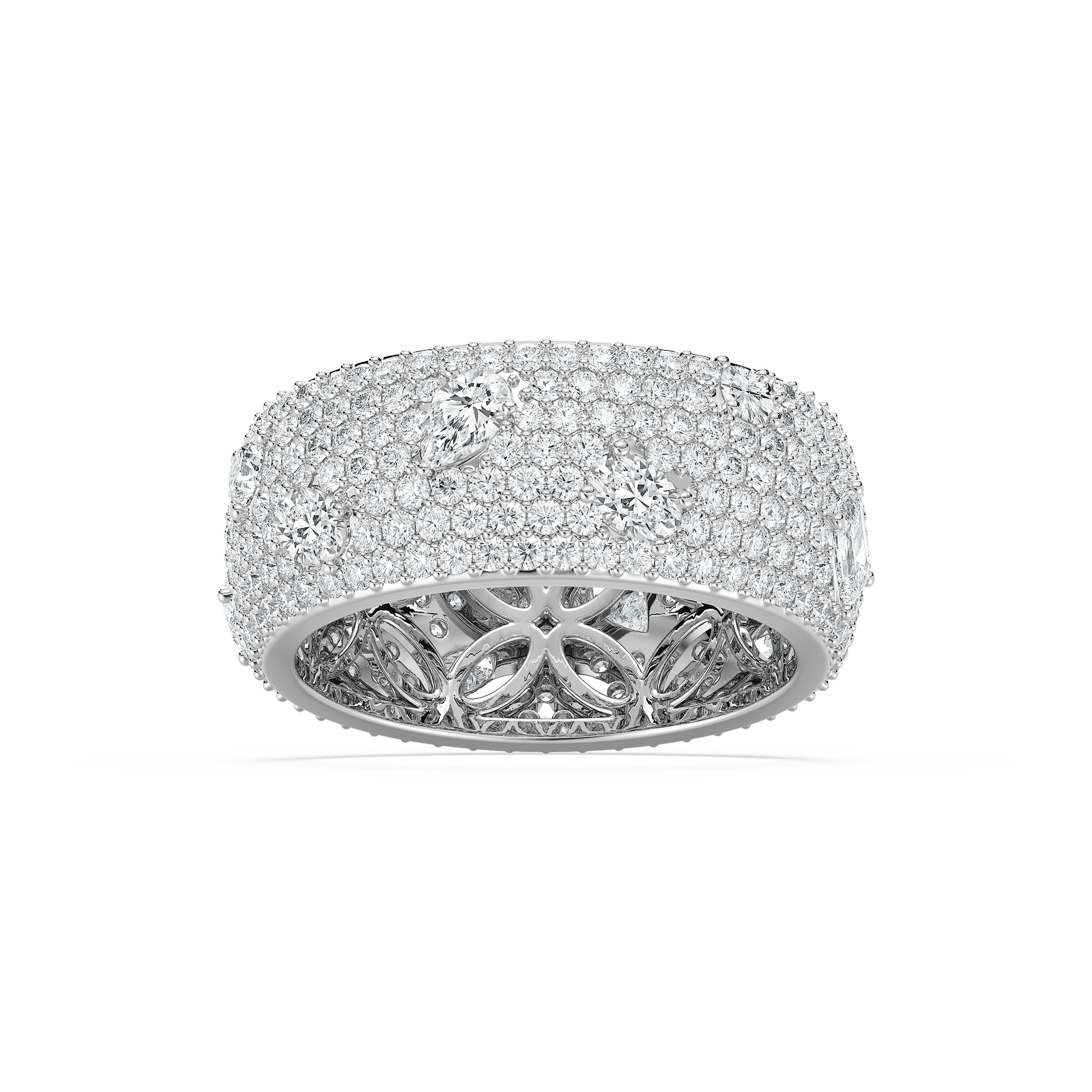 Grand Pave Dome Eternity Band in Rose Gold