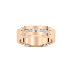 Robbie 1/5 ctw Round Lab Grown Diamond 6.10mm Grooved Channel Mens Wedding Band