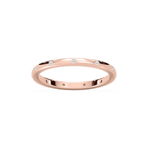 Zaniyah 1/8 ctw Round Lab Grown Diamond Burnished Station Eternity Band