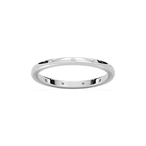 Zaniyah 1/8 ctw Round Lab Grown Diamond Burnished Station Eternity Band