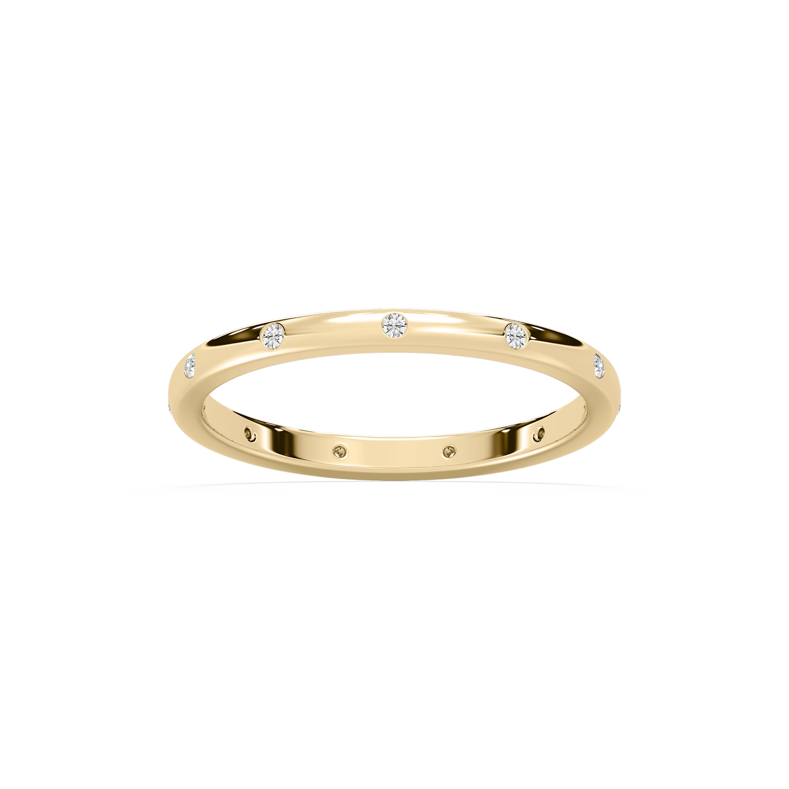 Zaniyah 1/8 ctw Round Lab Grown Diamond Burnished Station Eternity Band