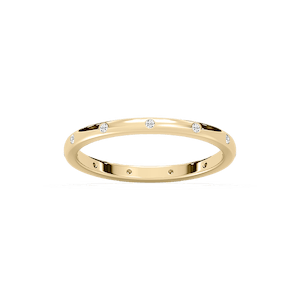 Zaniyah 1/8 ctw Round Lab Grown Diamond Burnished Station Eternity Band