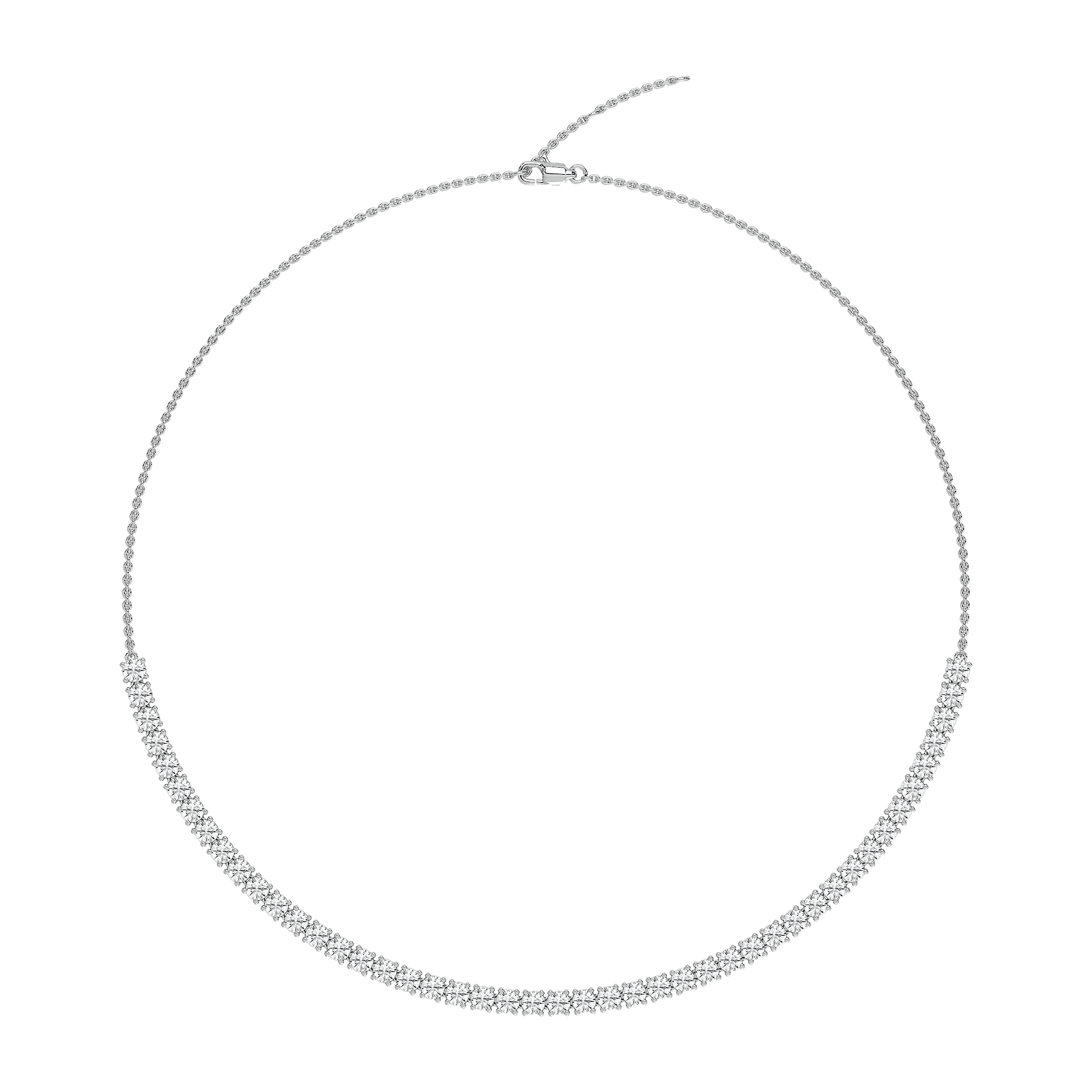 5 ctw Round Lab Grown Diamond Half Tennis Necklace - 18 Inches