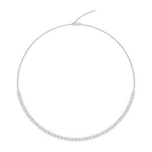 5 ctw Round Lab Grown Diamond Half Tennis Necklace - 18 Inches